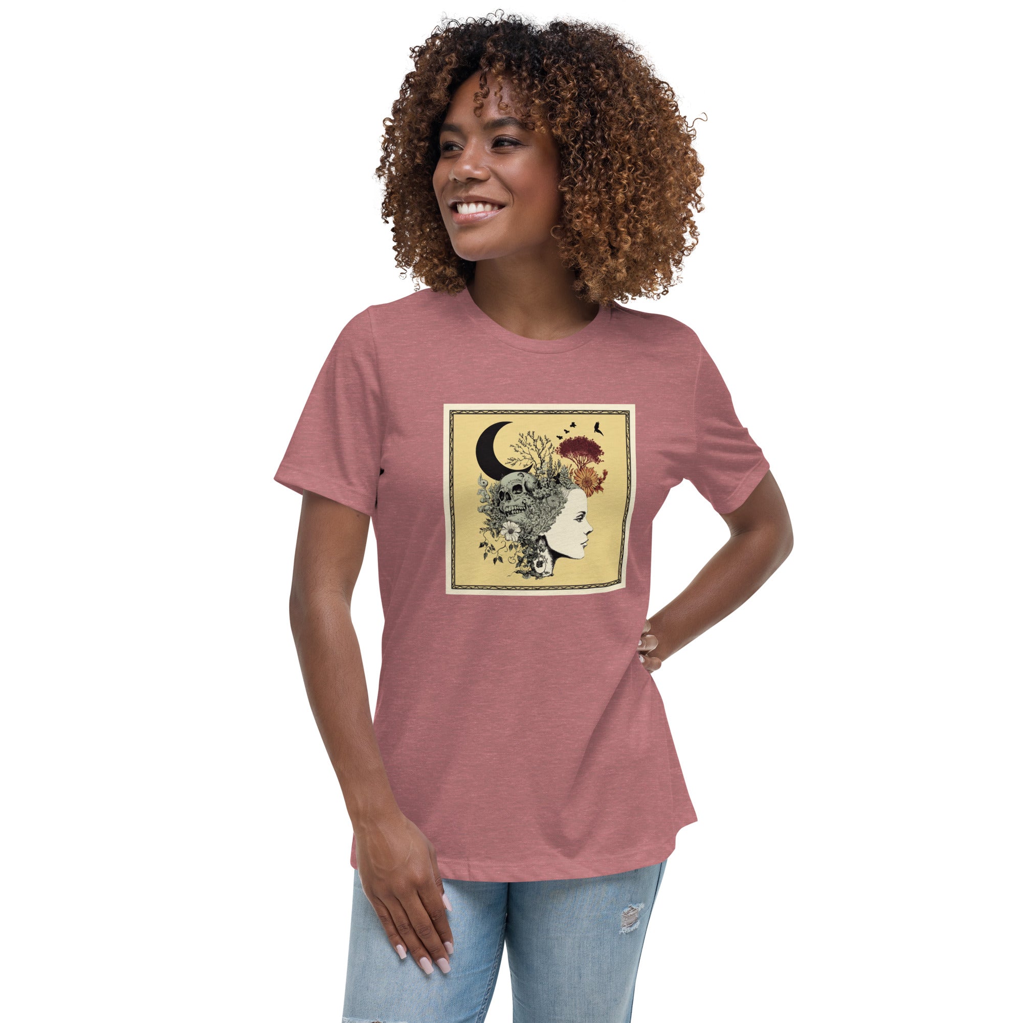Santa Muerte Flowering Moon Relaxed T Shirt